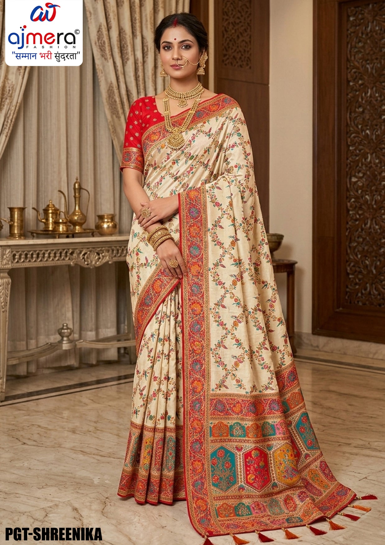 Fine Texture Jacquard Silk Saree With Blouse Piece | PGT-SHREENIKA
