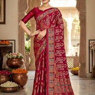 Chic Printed Saree with Blouse Piece for Sophisticated Ethnic Style  | RDD-VISHAKHA VOL-03