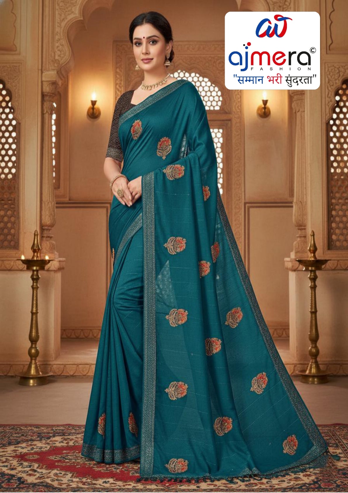 Dyed Matching Saree in Surat with Blouse Piece for Premium Ethnic and Traditional Wear | VKM-AYODHYA