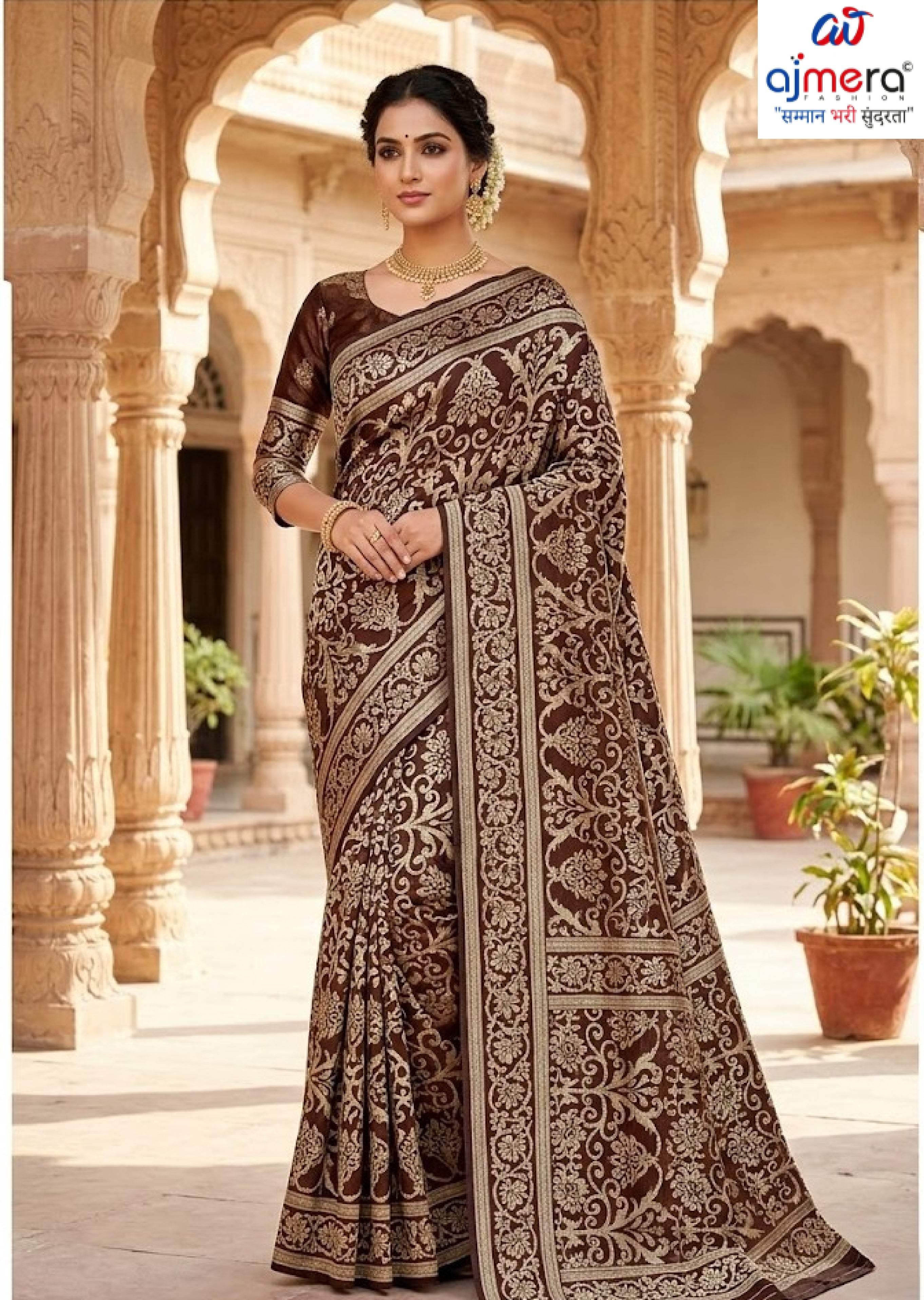 Classic Printed Saree with Blouse Piece for Timeless Traditional Style  | SSR-CALVIN