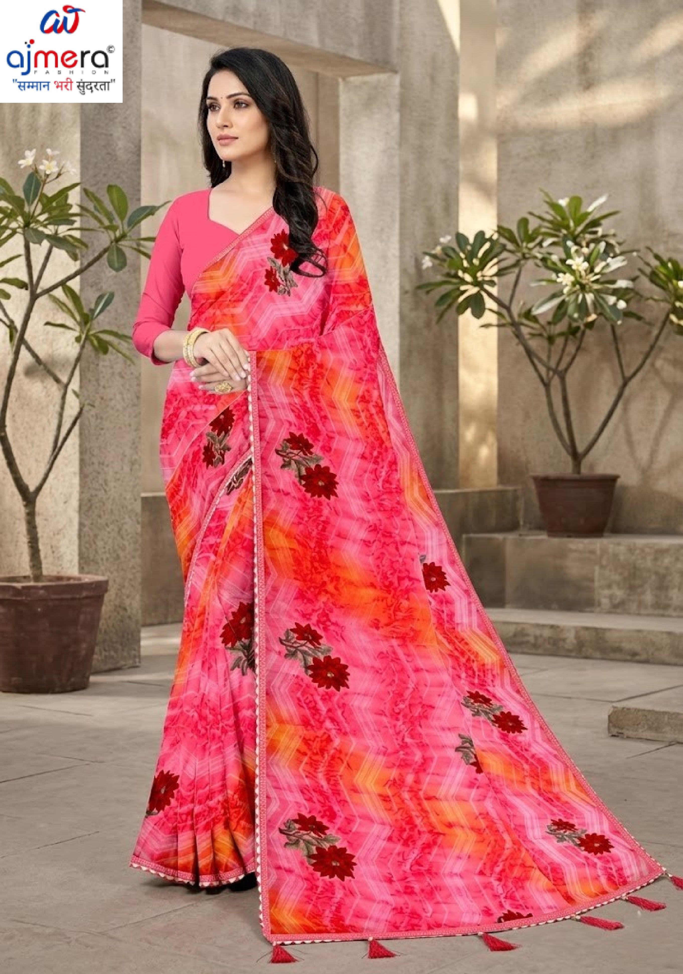 Weightless Print Loose Saree with Blouse for Premium Ethnic and Traditional Wear | CAS-DELHI SWEET