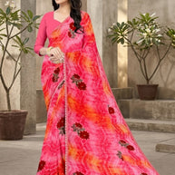 Weightless Print Loose Saree with Blouse for Premium Ethnic and Traditional Wear | CAS-DELHI SWEET