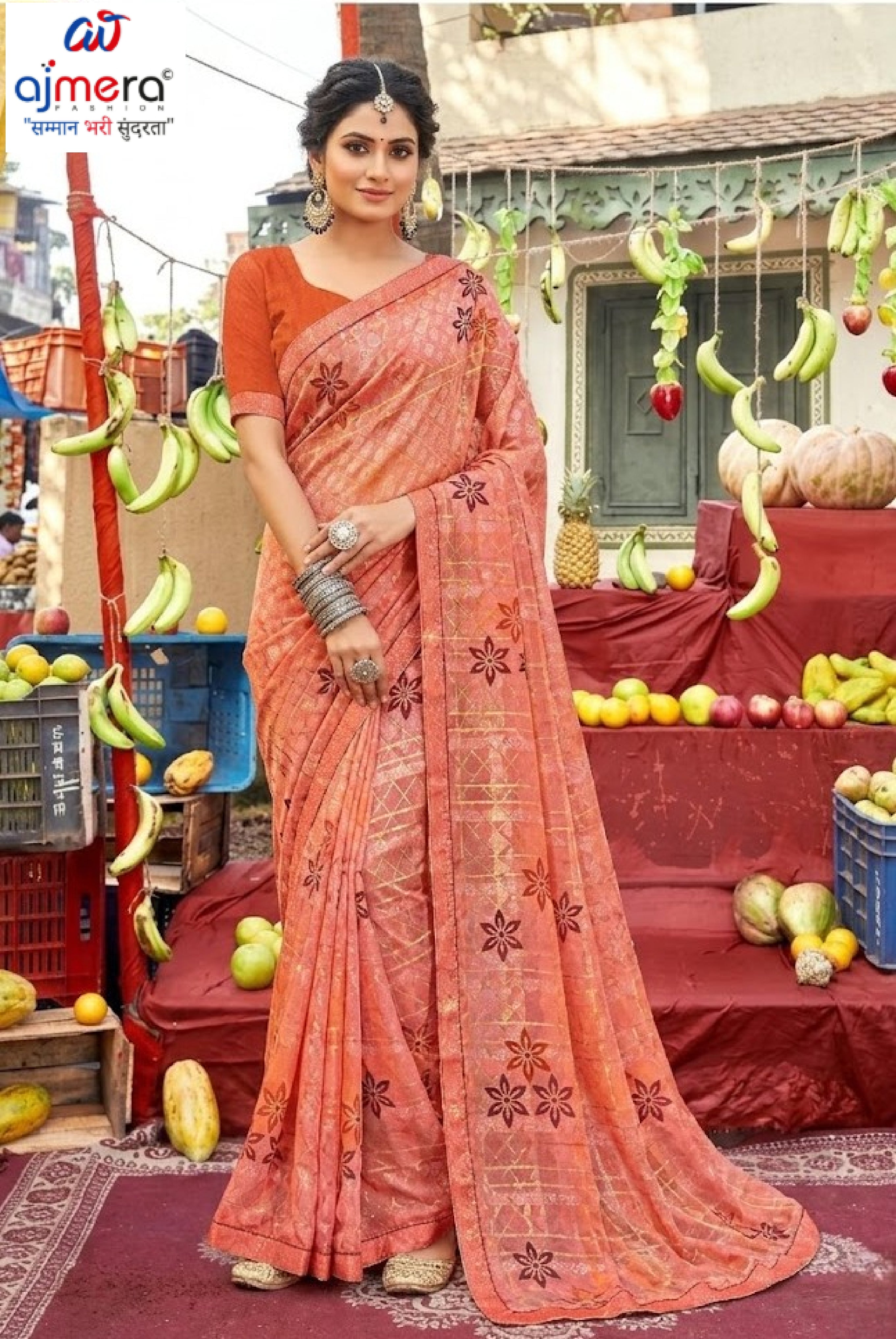 Designer Printed Saree with Blouse Piece for Special Occasions | PRM-PARI