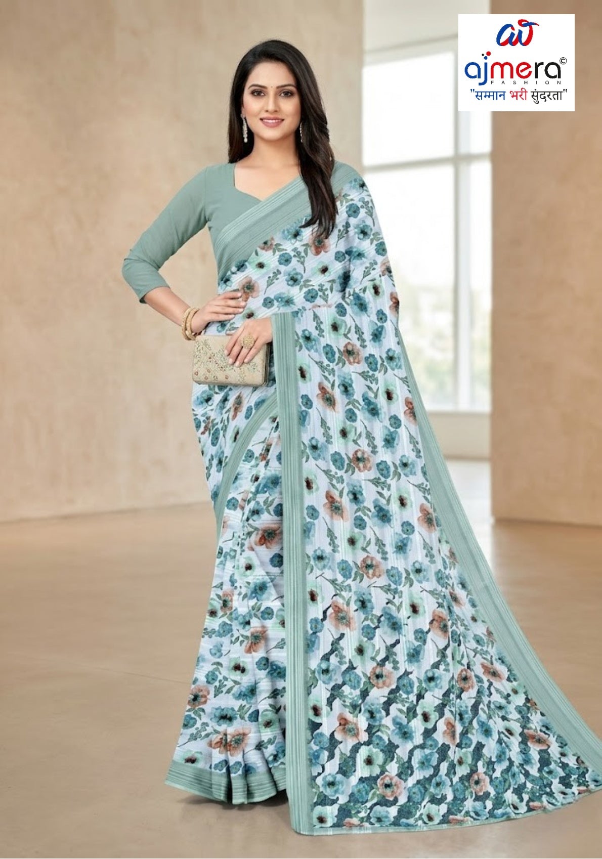 Classic Printed Saree without Blouse for Timeless Traditional Style | CAS-SMART SILK