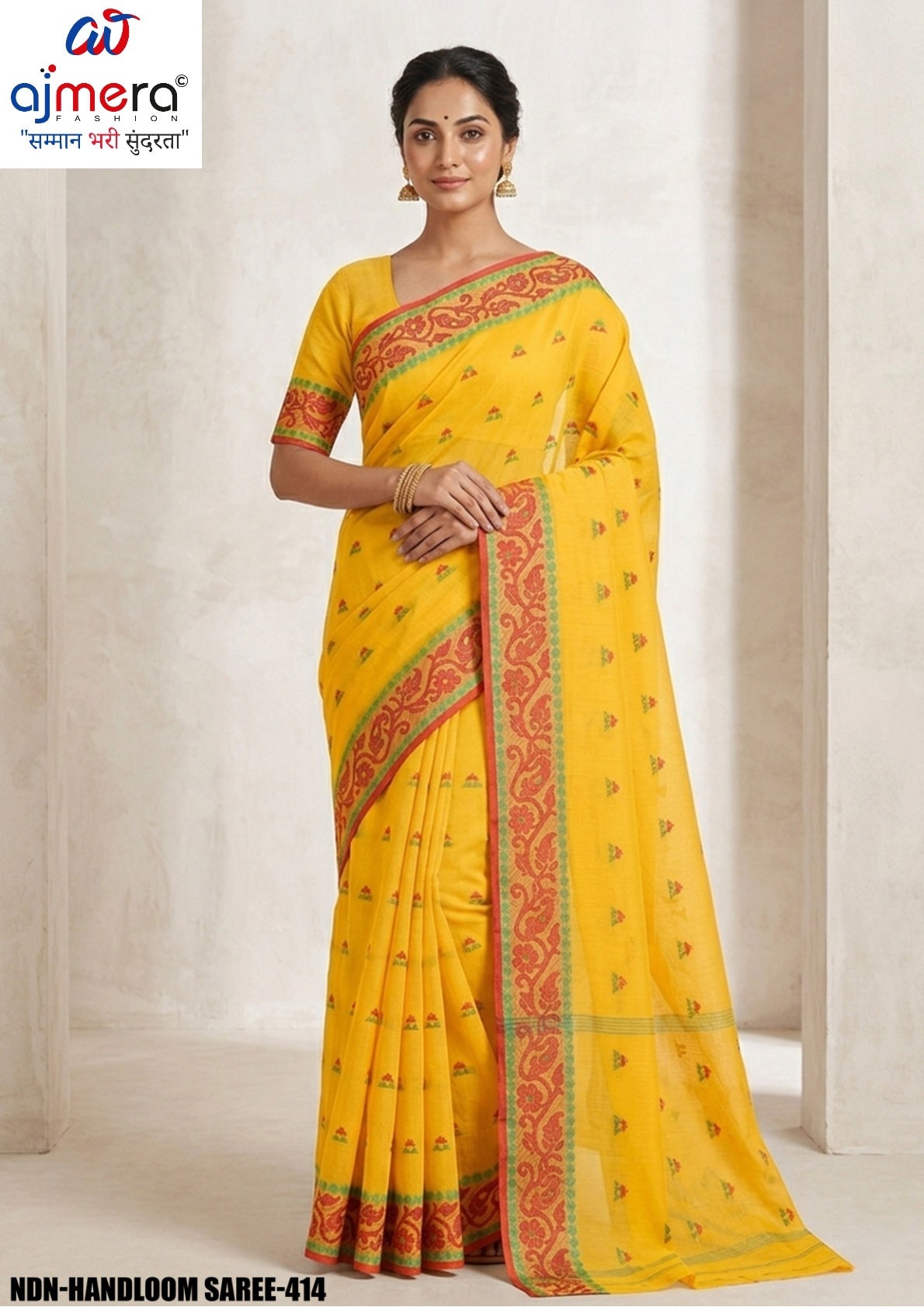 Soft Cotton Saree with Without Blouse for Premium Ethnic and Traditional Wear | NDN-HANDLOOM SAREE-414