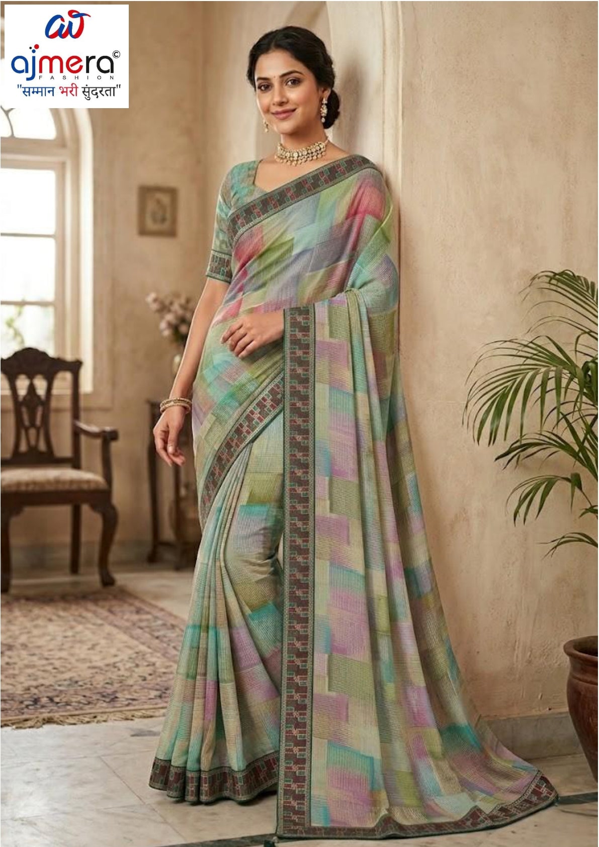 Premium Printed Saree with Matching Blouse Piece for Ethnic Elegance  | SVS-FOSTTA