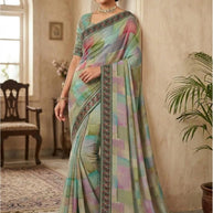 Premium Printed Saree with Matching Blouse Piece for Ethnic Elegance  | SVS-FOSTTA