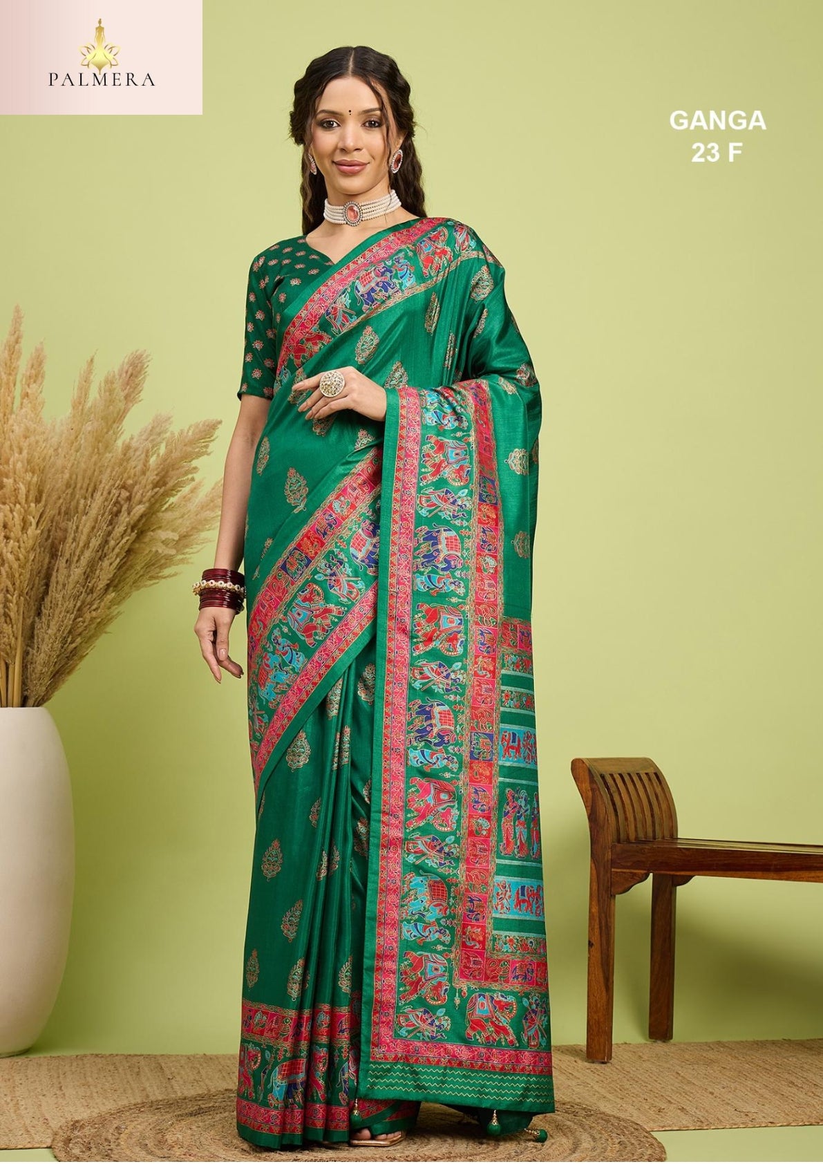 Ganga Silk Saree with Blouse for Premium Ethnic and Designer Wear | ALL-GANGA-23