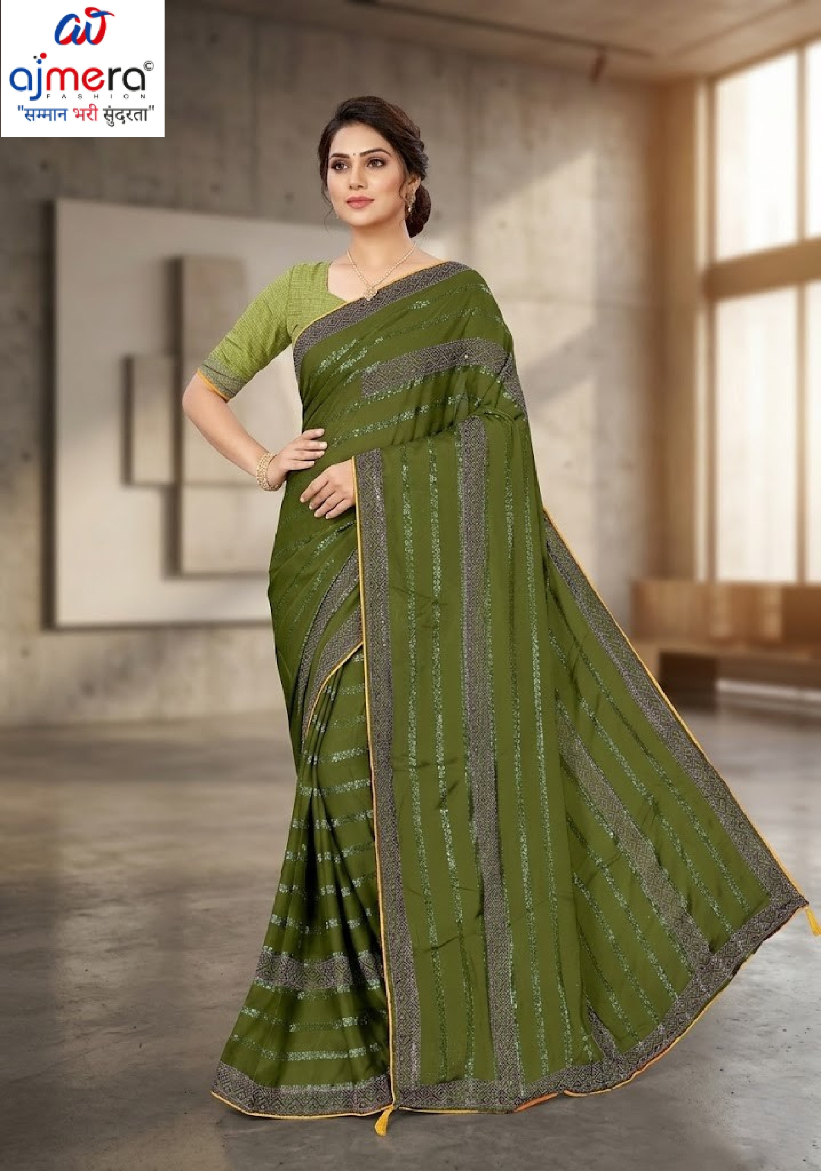 Fancy Dyed Matching Saree with Blouse Piece for Premium Ethnic and Traditional Wear | RAL-JUGNU