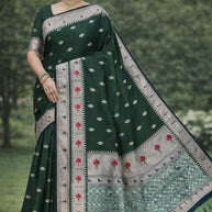 Jacquard Rapier Silk Matching Saree With Blouse Piece | DS-PAITHANI SILK