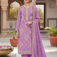 Premium Designer Unstitched Suit Set | YF-LALLANTOP-6