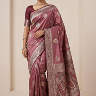 Grand Jacquard Silk Saree With Blouse Piece | VML-PARNIKA