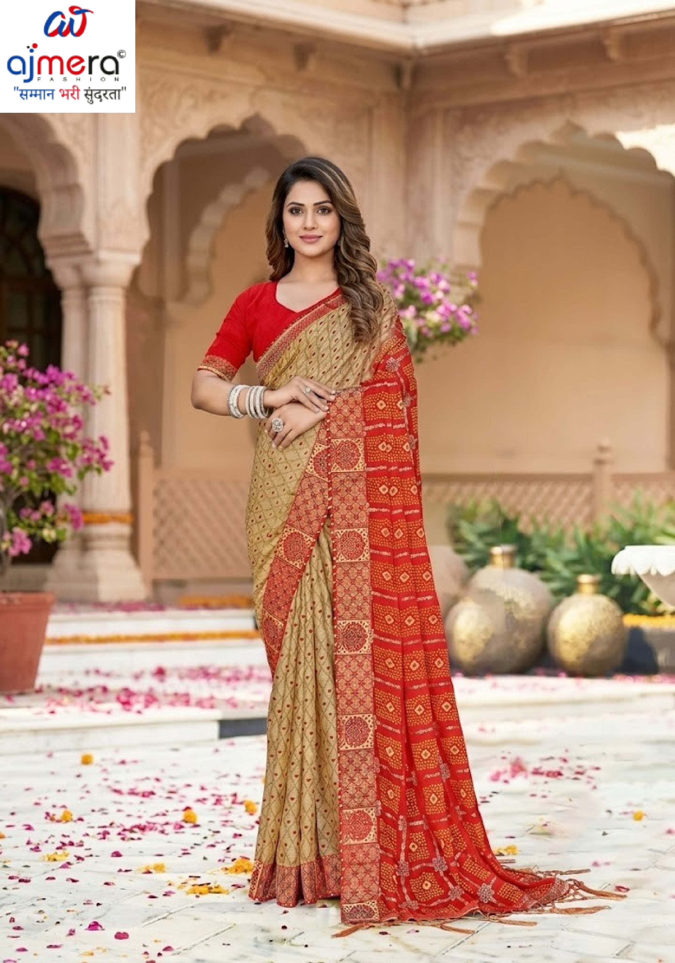 Classic Printed Saree with Blouse Piece for Timeless Traditional Style  | JS-MITWA