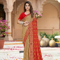 Classic Printed Saree with Blouse Piece for Timeless Traditional Style  | JS-MITWA