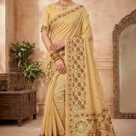 Designer Jacquard Silk Saree with Blouse Piece for Traditional Occasions | CUT-11117