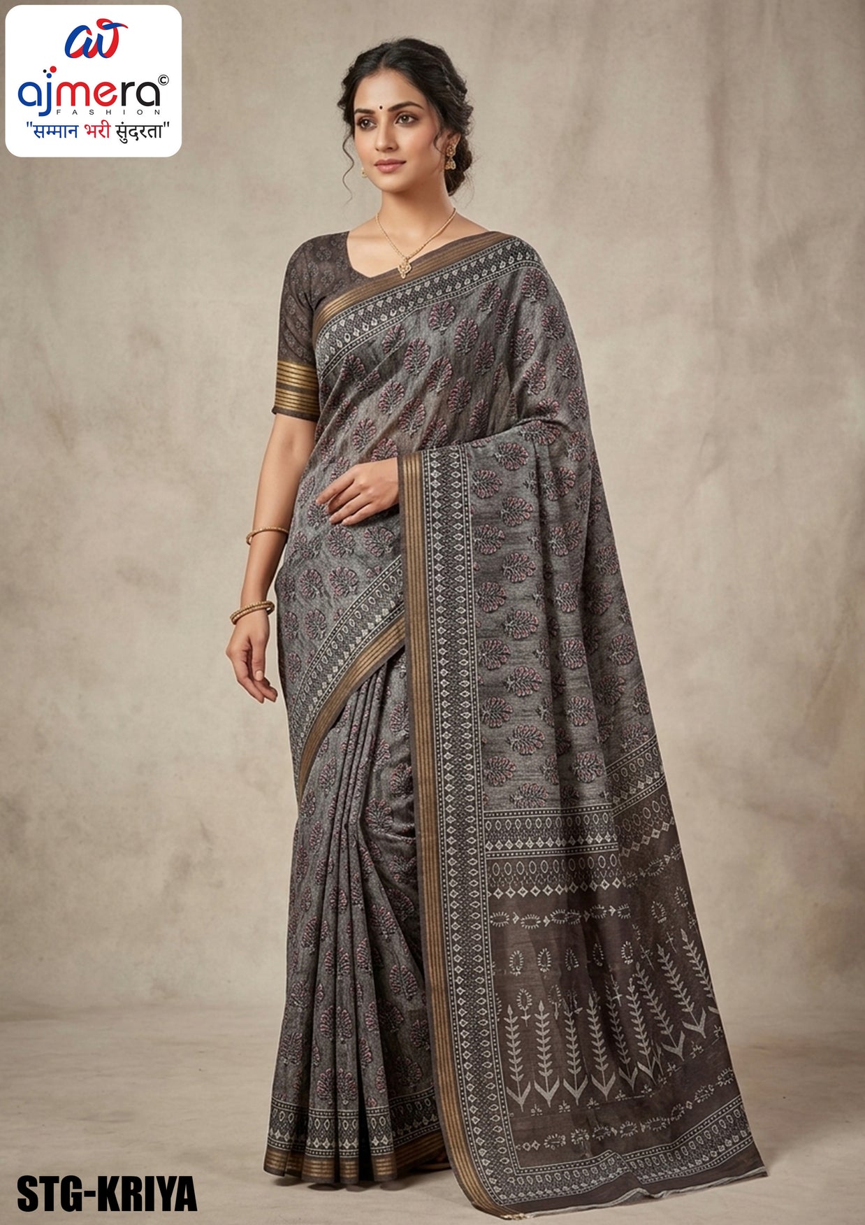 Digital Print Silk Saree with Blouse Piece for Premium Ethnic and Traditional Wear | STG-KRIYA