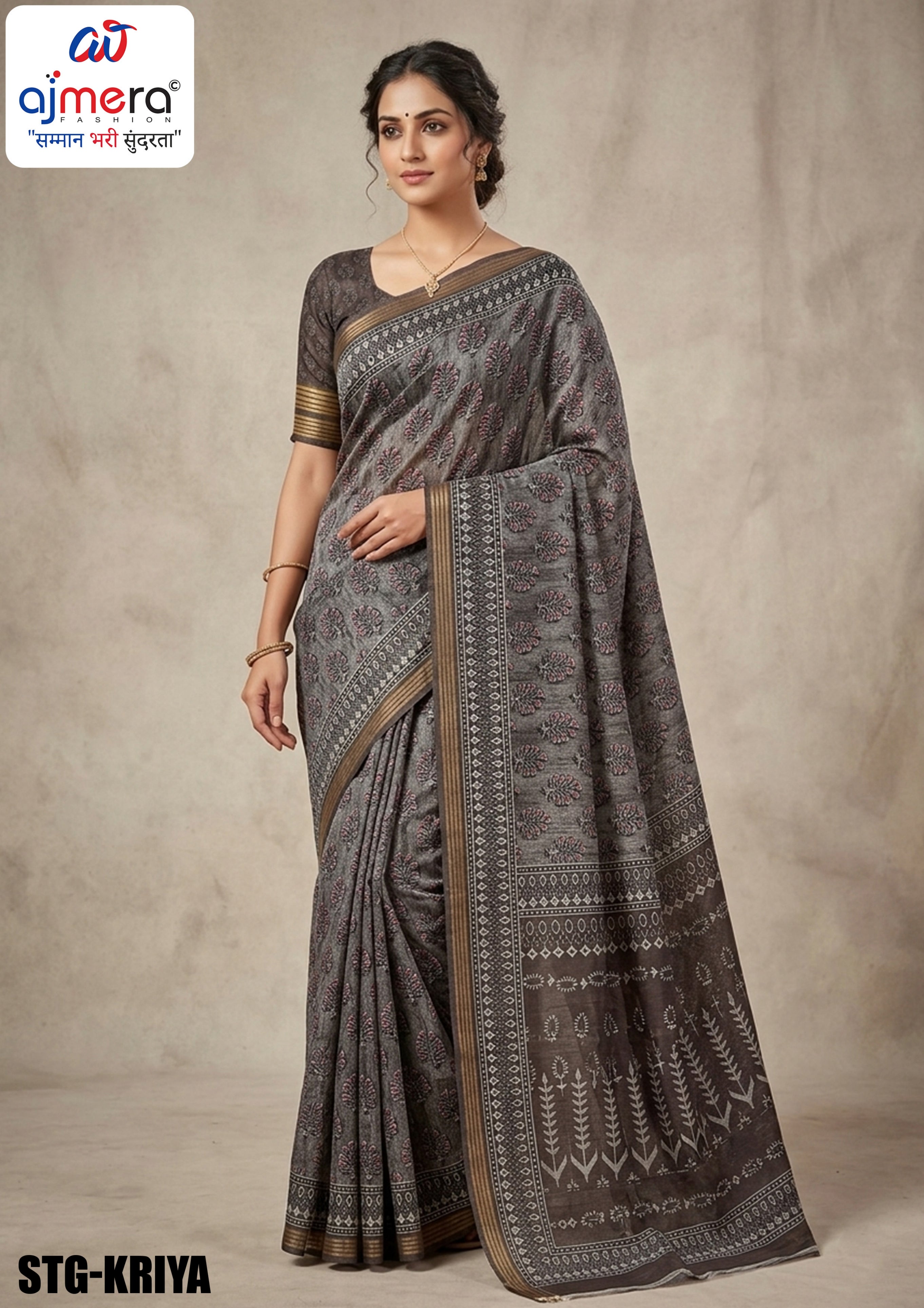 Digital Print Silk Saree with Blouse Piece for Premium Ethnic and Traditional Wear | STG-KRIYA