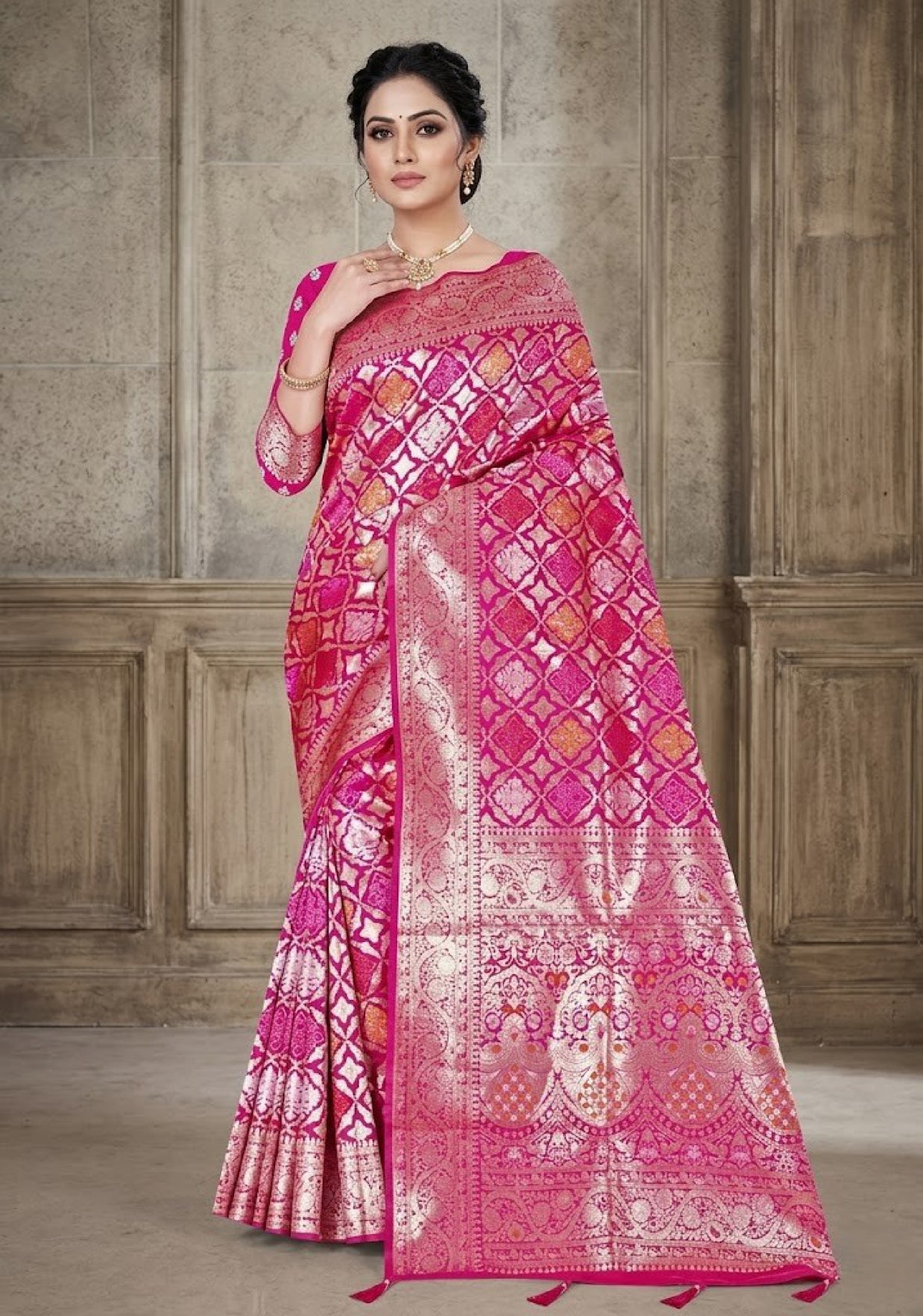 Elegant Jacquard Silk Saree with Designer Blouse Piece for Festive Elegance | TUL-PREM PAKHI SILK VOL-03