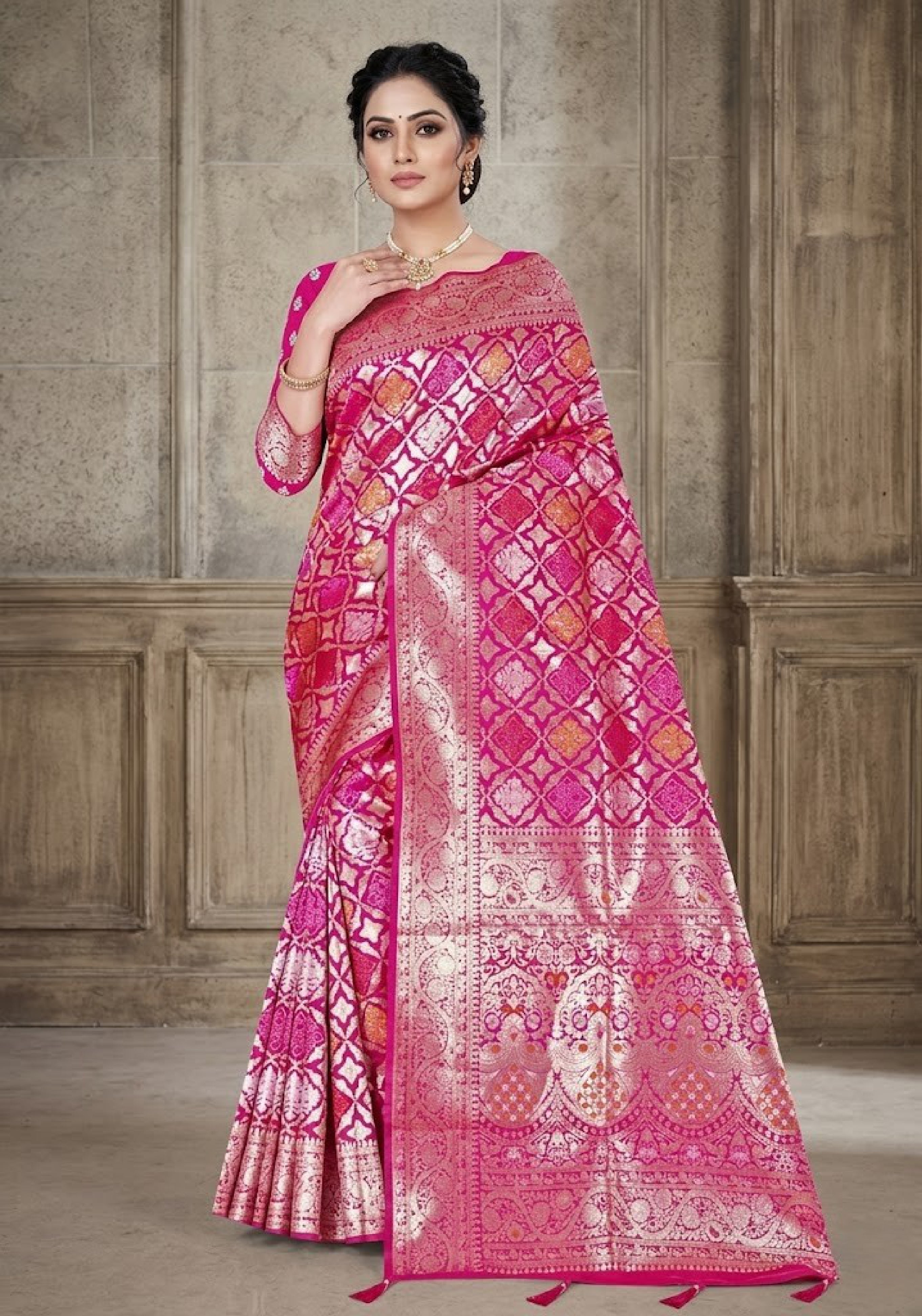 Elegant Jacquard Silk Saree with Designer Blouse Piece for Festive Elegance | TUL-PREM PAKHI SILK VOL-03