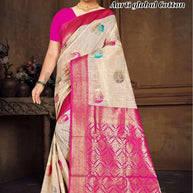 Elegant Jacquard Silk Saree with Designer Blouse Piece for Festive Elegance | TUL-AARTI GLOBAL COTTON