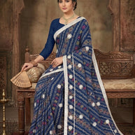 Trendy Printed Saree with Blouse Piece for Women’s Ethnic Wardrobe  | TD-ANARKALI