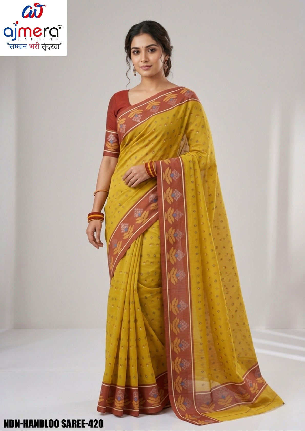 Handloom Cotton Saree with Without Blouse for Premium Ethnic and Traditional Wear | NDN-HANDLOOM SAREE-420