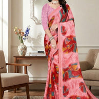 Chiffon Print Loose Saree with Blouse for Premium Ethnic and Traditional Wear | TTS-VISHWA