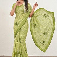 Classic Printed Saree with Blouse Piece for Timeless Traditional Style | PRM-KACHI KALI