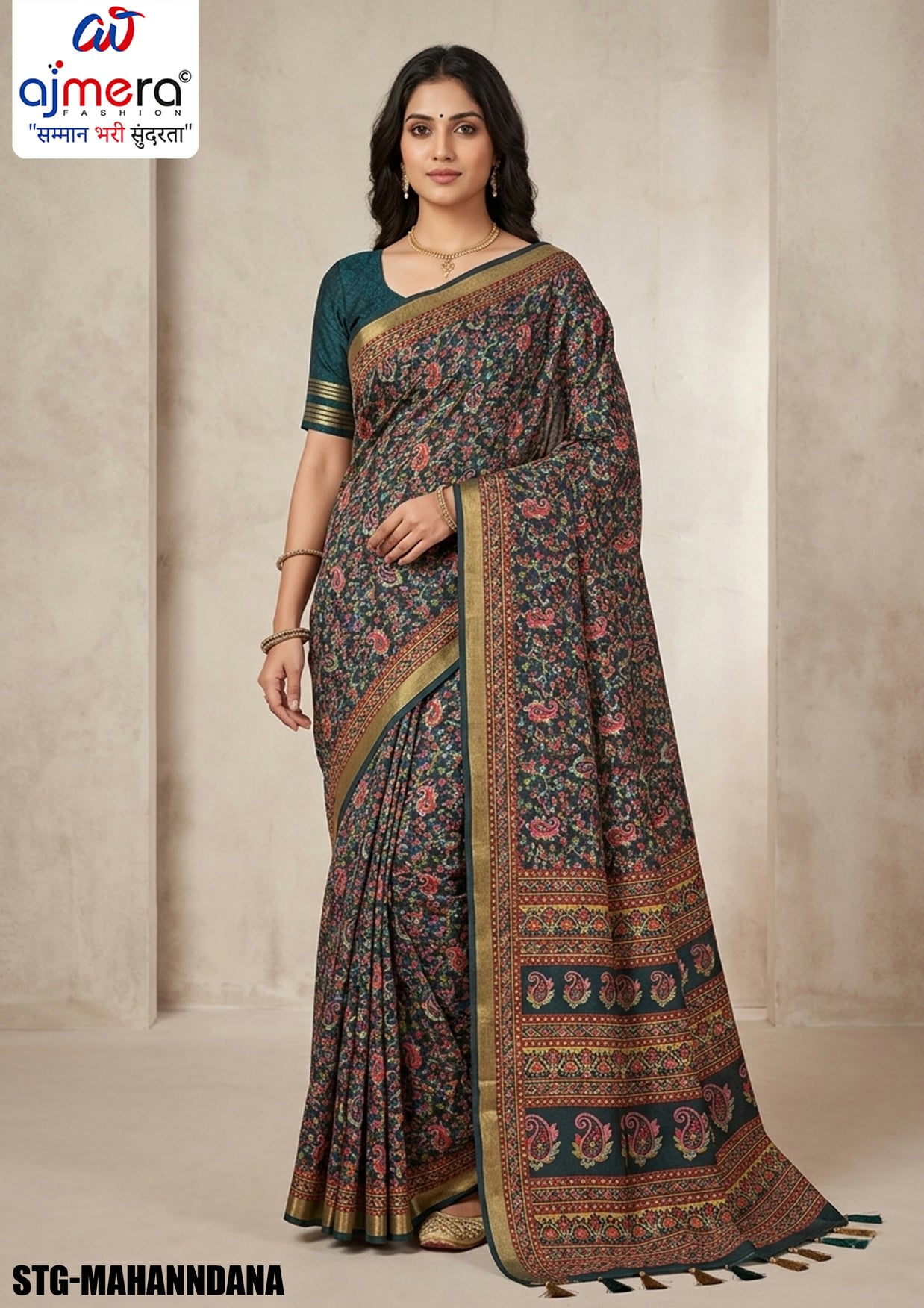 Silk Digital Printed Saree with Blouse Piece for Premium Ethnic and Traditional Wear | STG-MAHANDANA