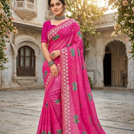 Premium Printed Saree with Matching Blouse Piece for Ethnic Elegance | PRM-TWO GULAB