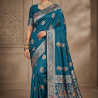 Textured Jacquard Silk Saree With Blouse Piece | VML-RAJVASTRA