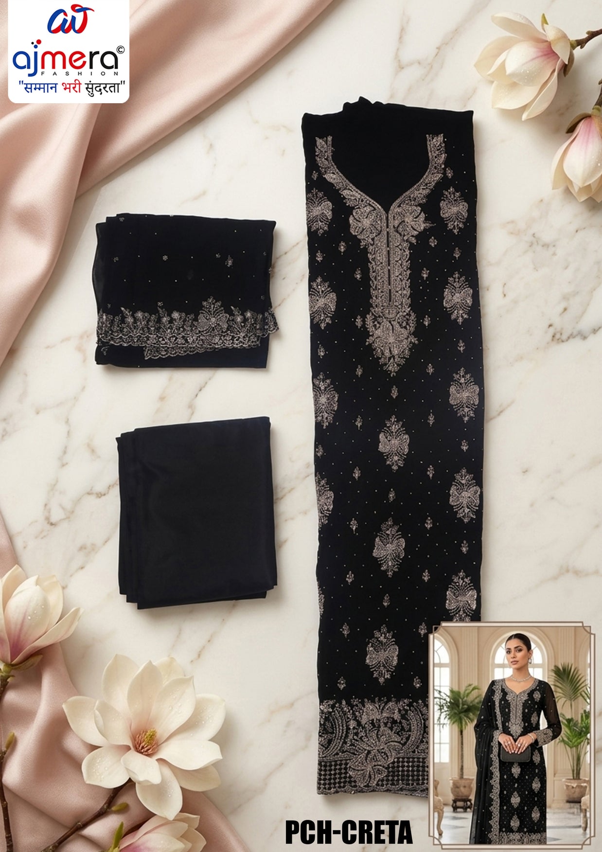 Premium Fox Unstitched Dress Material | PCH-CRETA