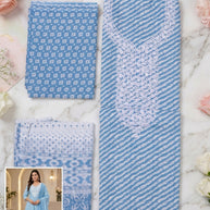 Pure Cotton Unstitched Suit Set | NCY-COTTON KOMAL