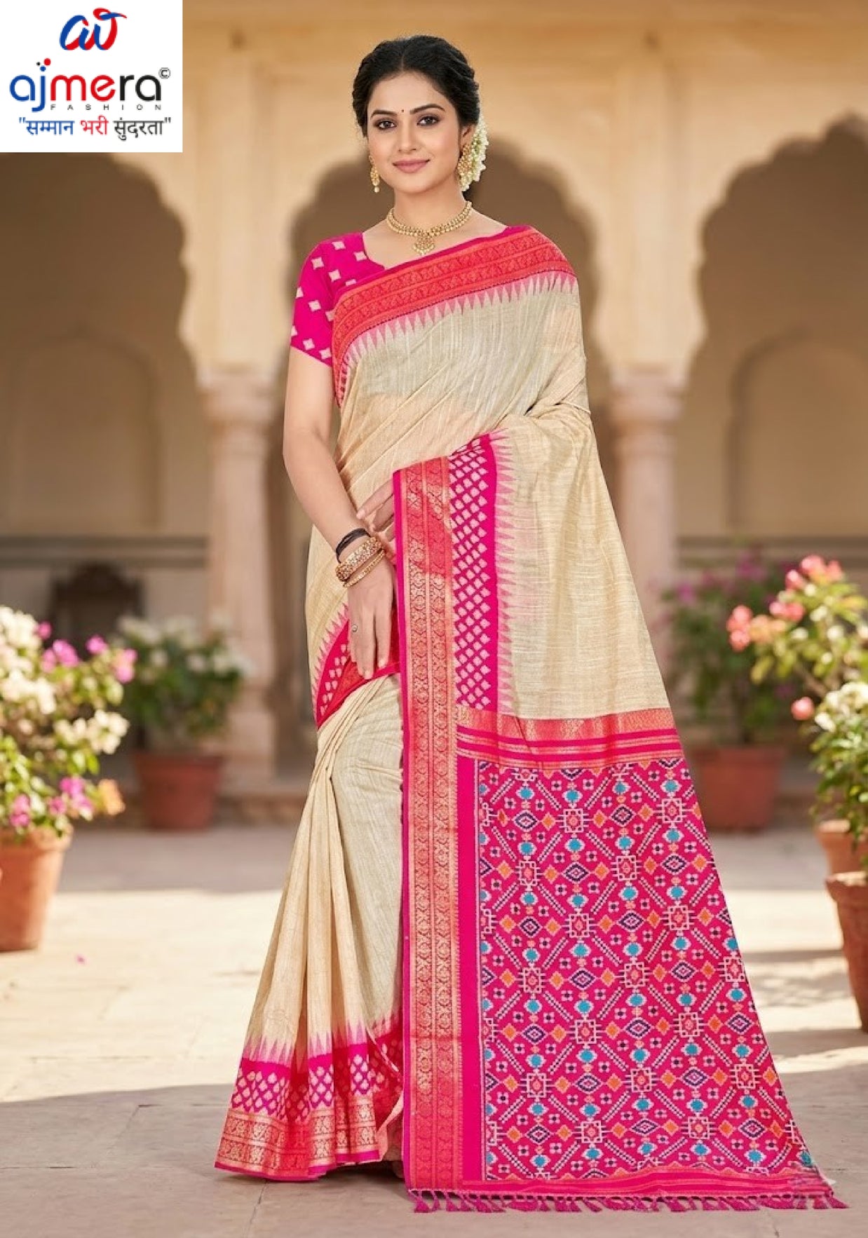 Graceful Jacquard Silk Saree with Blouse Piece for Timeless Ethnic Fashion | TUL-AARTI RIDHIMA COTTON