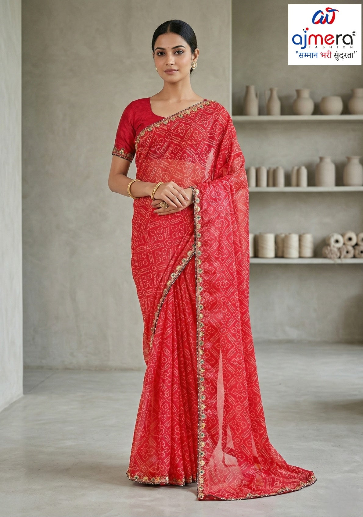 Graceful Printed Saree with Blouse Piece for Modern Ethnic Fashion  | JS-SEEMA