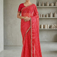 Graceful Printed Saree with Blouse Piece for Modern Ethnic Fashion  | JS-SEEMA