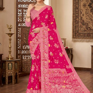 Traditional Craft Jacquard Silk Saree With Blouse Piece | DNA-TULSI SILK