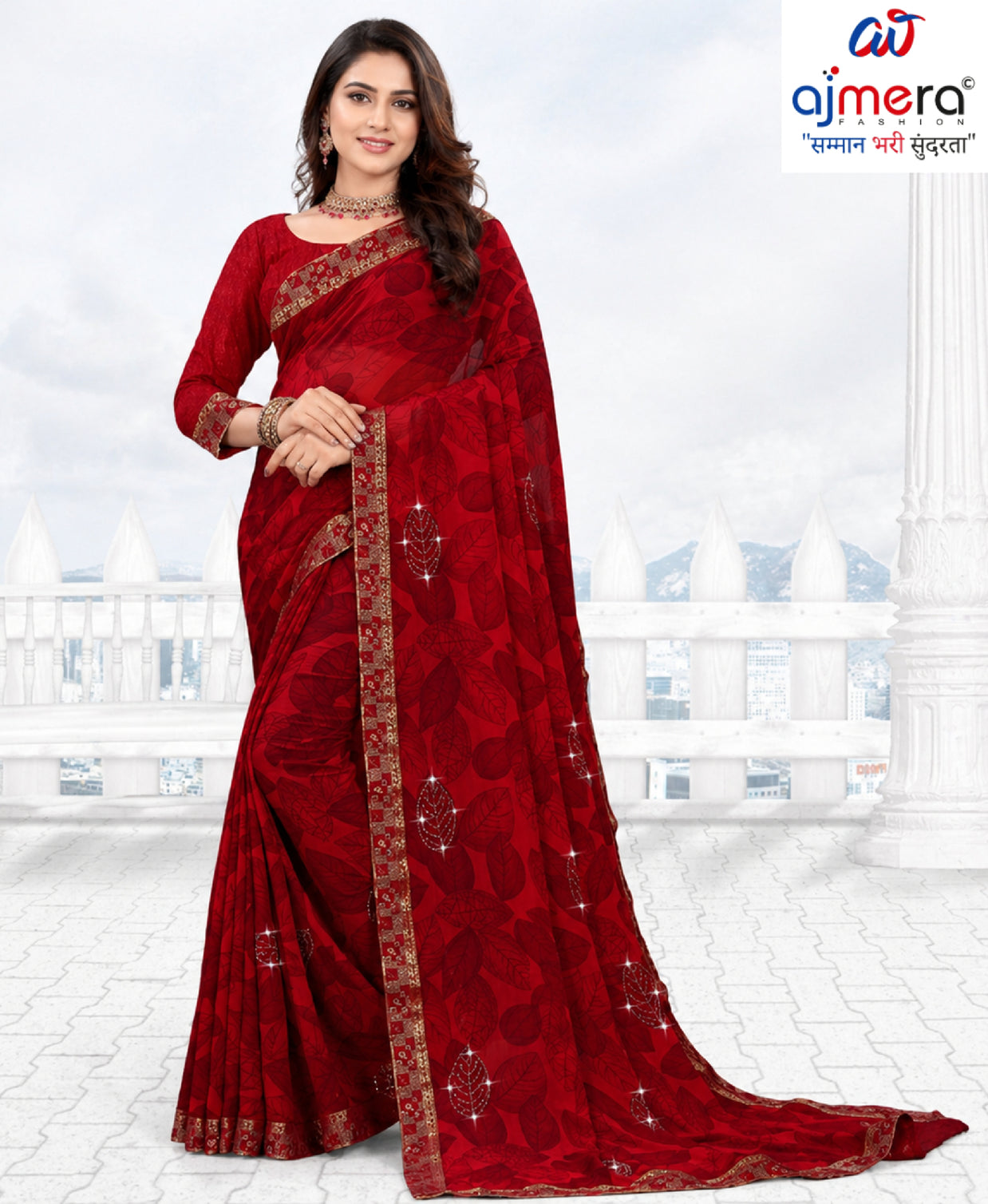 Fashionable Printed Saree with Blouse Piece for Festive Collection  | TTS-MUNMUN