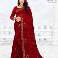 Fashionable Printed Saree with Blouse Piece for Festive Collection  | TTS-MUNMUN