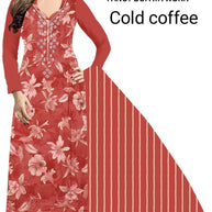Printed Rayon Unstitched Suit Material | MJI-COLD COFFEE