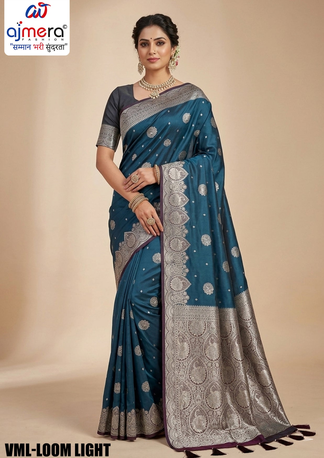 Silken Jacquard Silk Saree With Blouse Piece | VML-LOOM LIGHT