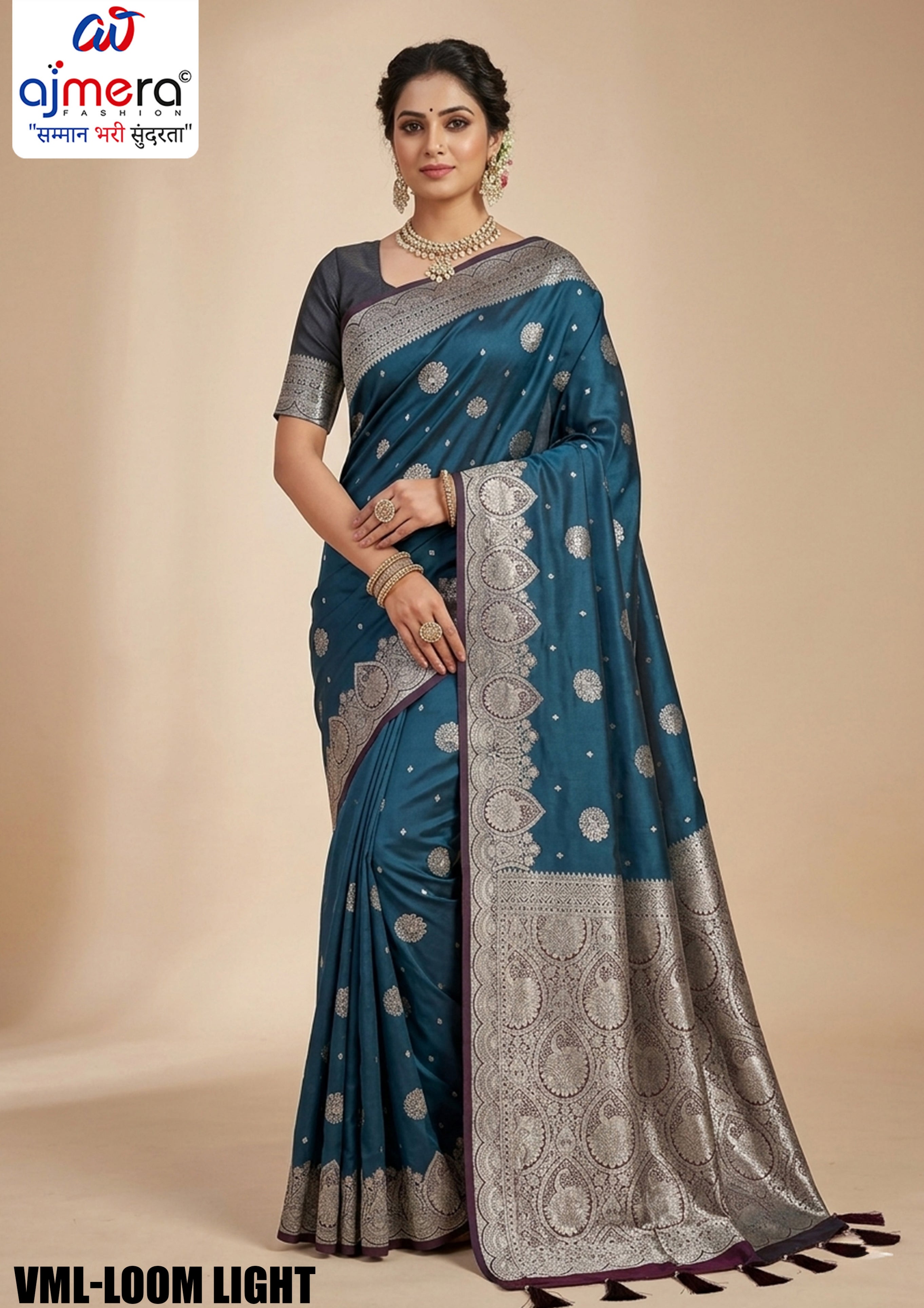 Silken Jacquard Silk Saree With Blouse Piece | VML-LOOM LIGHT