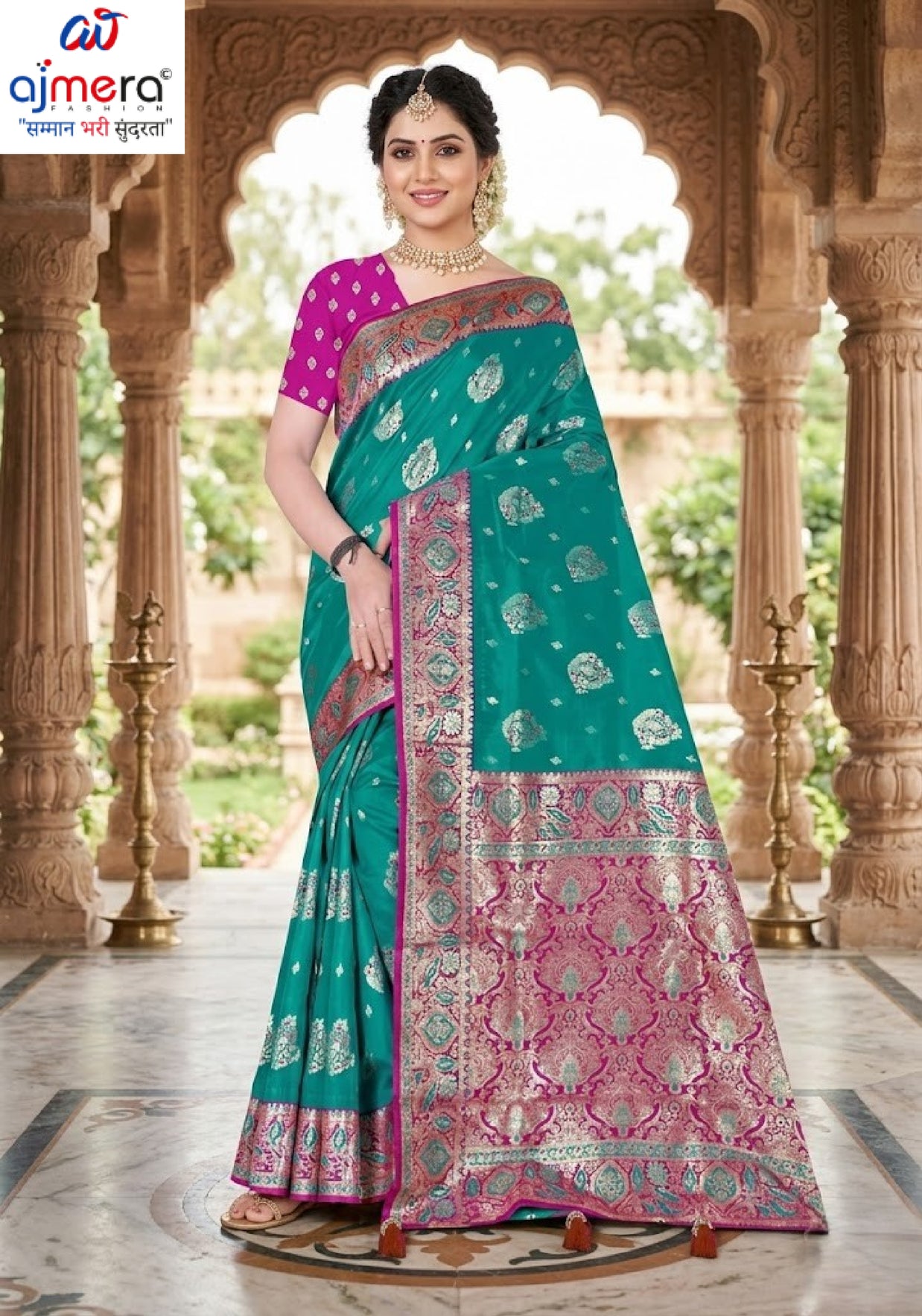 Modern Elegance Jacquard Silk Saree With Blouse Piece | DPM-SPARKLE CHINON