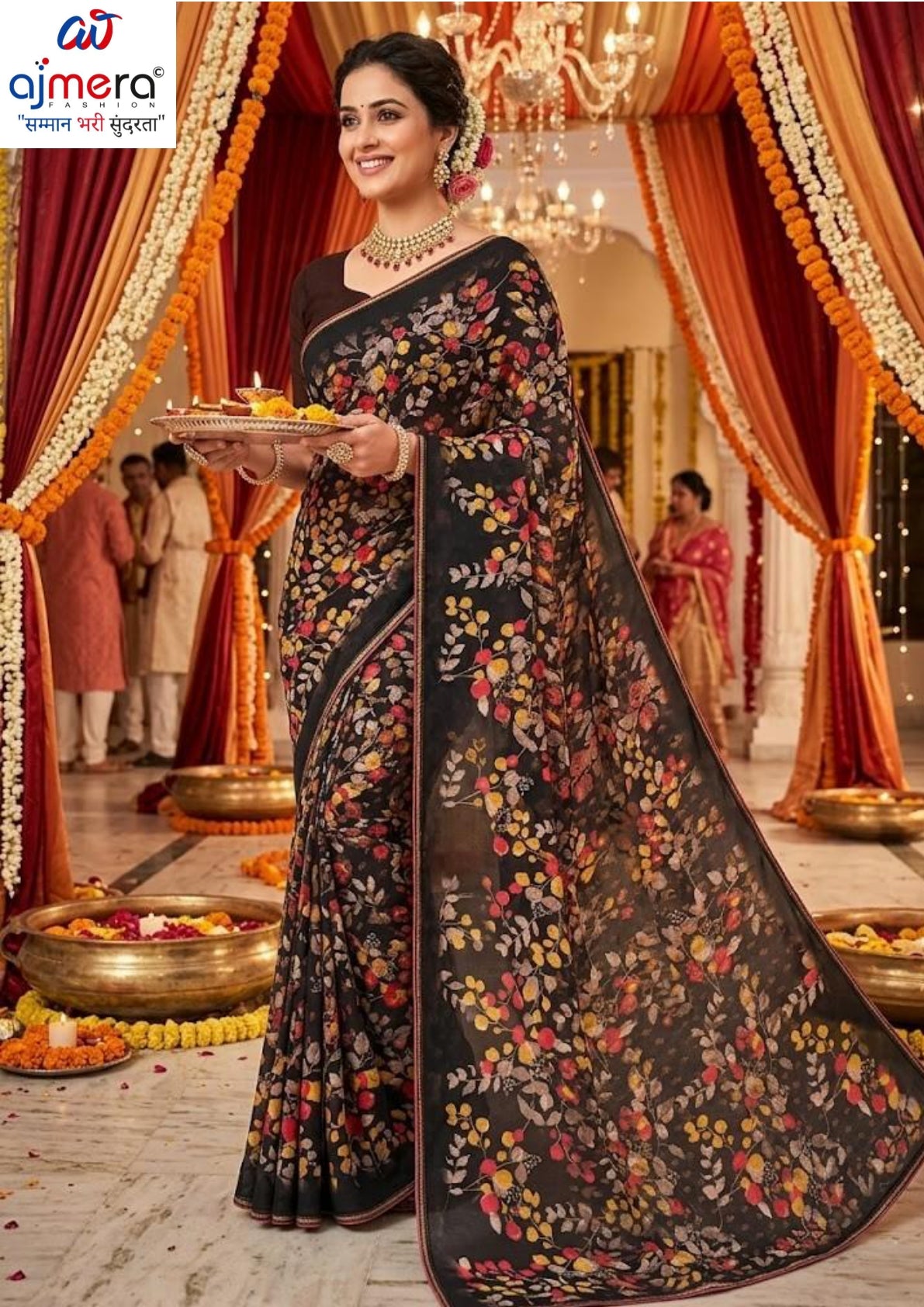Classic Printed Saree with Blouse Piece for Timeless Traditional Style  | GLC-FULL DEMOND