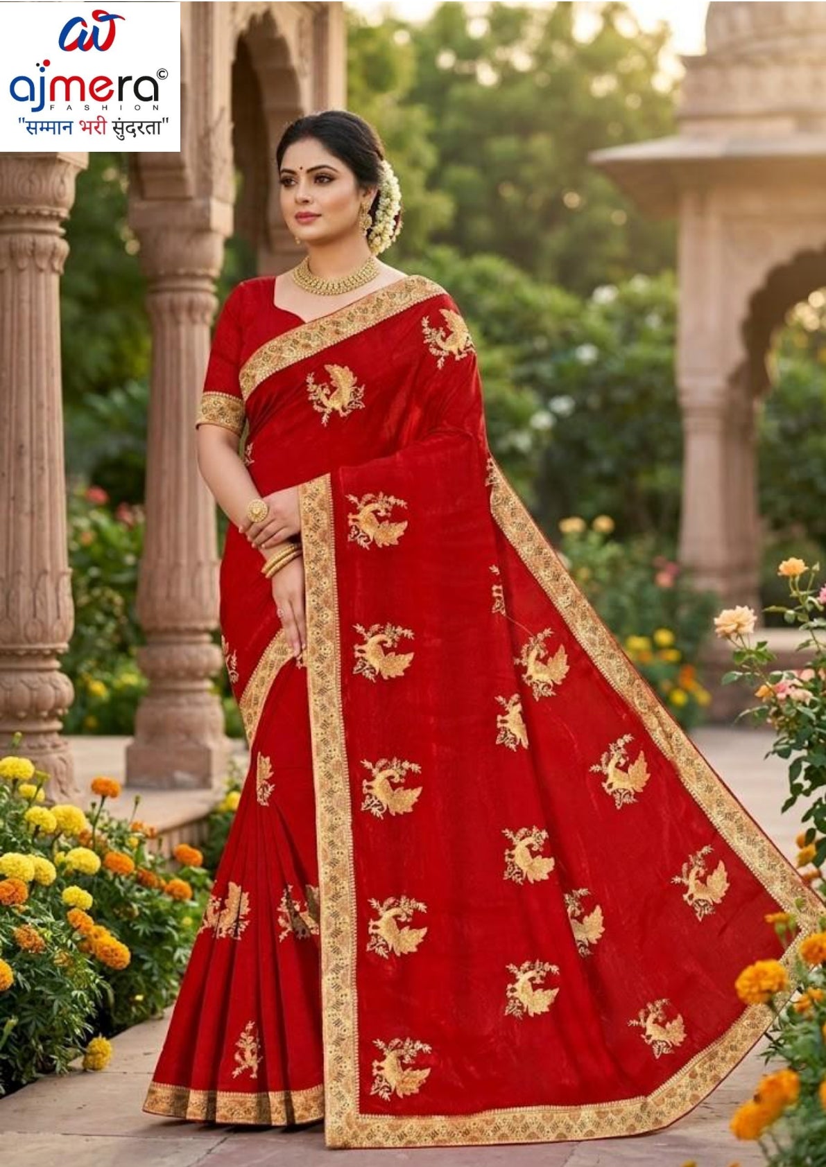 Satin Dyed Matching Saree with Blouse Piece for Premium Ethnic and Traditional Wear | VKM-APPLE