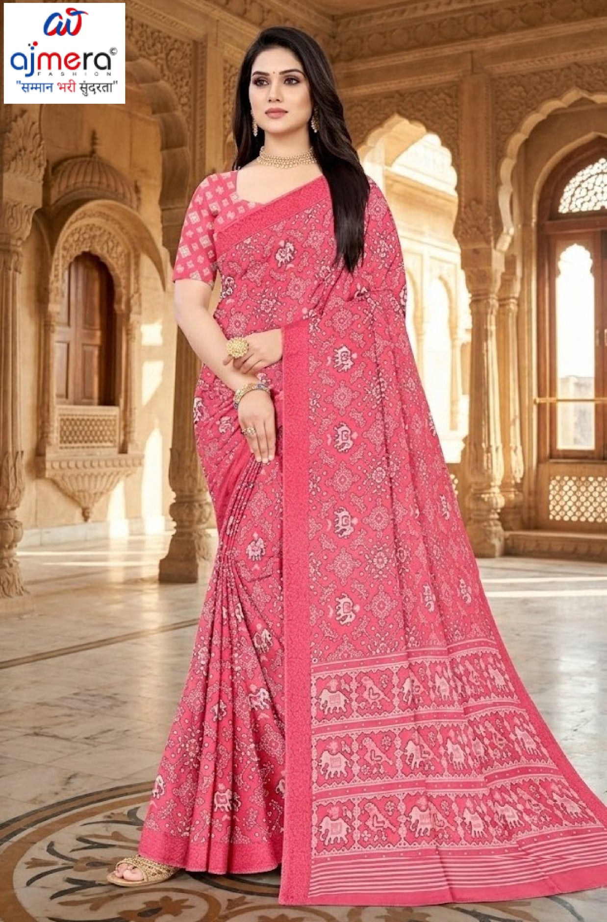 Stylish Printed Saree with Blouse Piece for Traditional Celebrations | PUS-DREAM GIRL-118