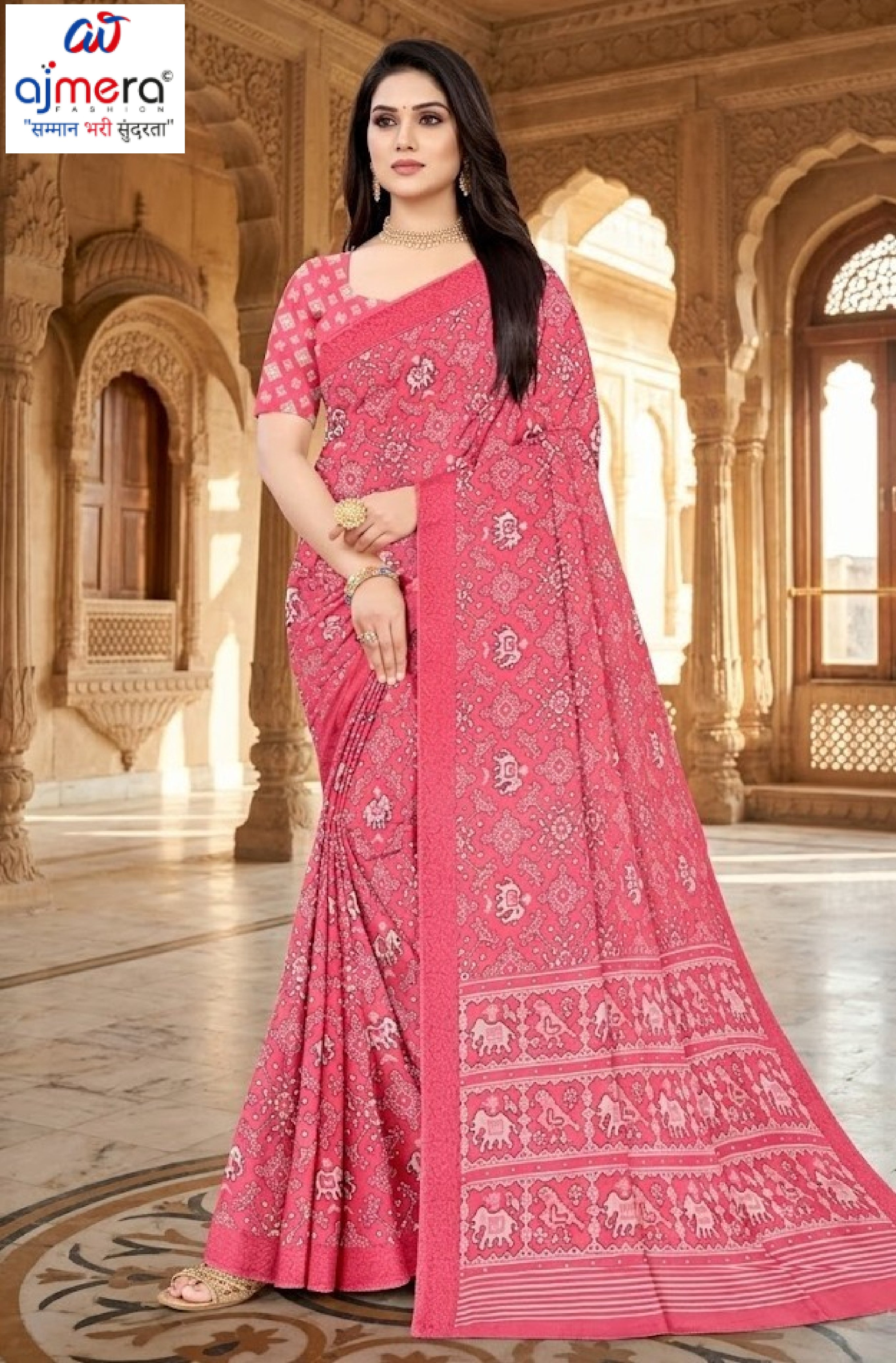 Stylish Printed Saree with Blouse Piece for Traditional Celebrations | PUS-DREAM GIRL-118