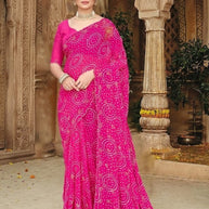 Elegant Printed Saree with Designer Blouse Piece for Festive Wear  | JS-VEDIKA