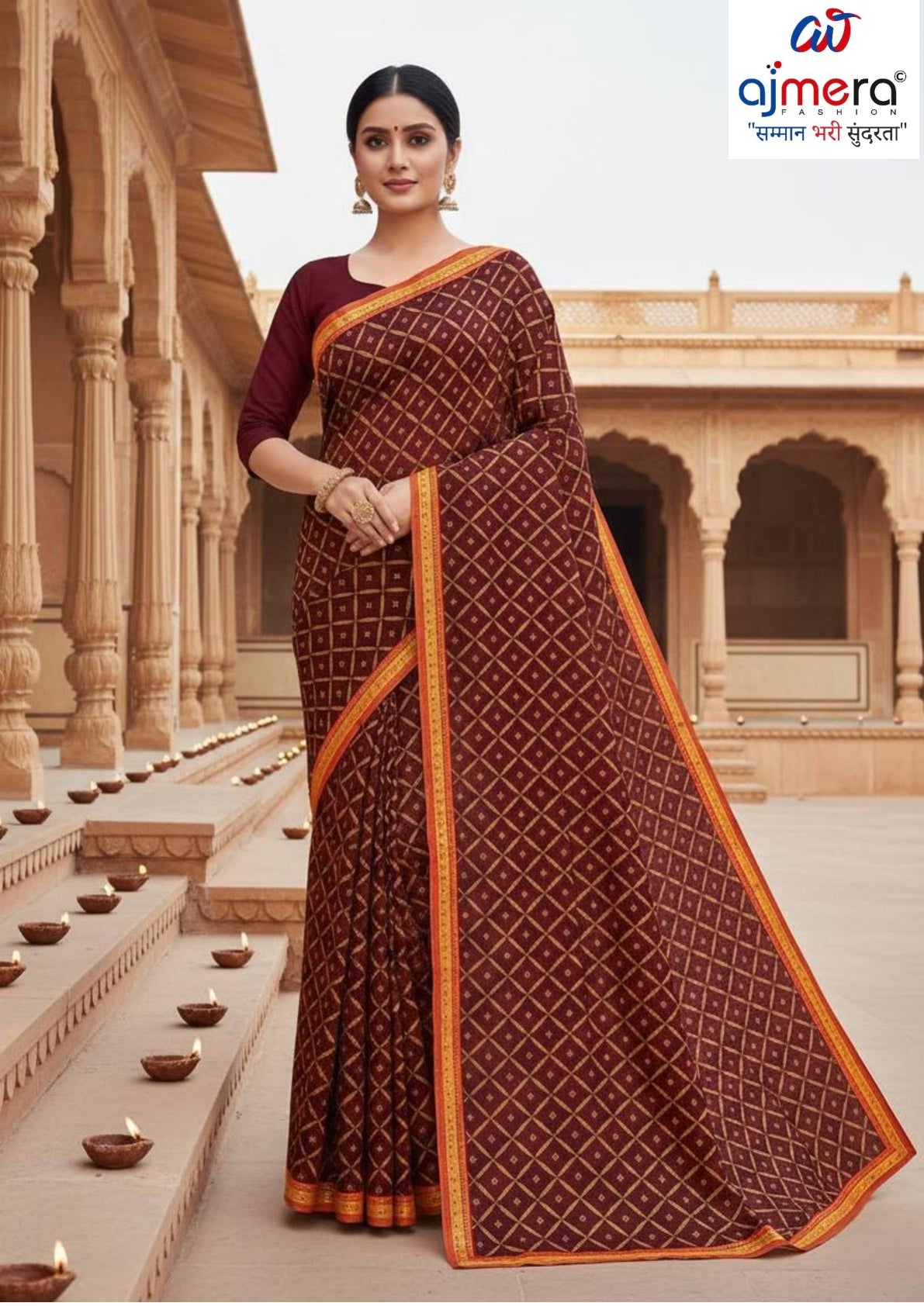 Lycra Designer Dyed Matching Saree without Blouse for Premium Ethnic and Traditional Wear | JP-DHURANDHAR