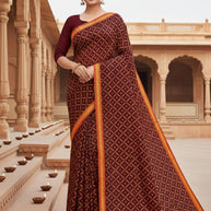 Lycra Designer Dyed Matching Saree without Blouse for Premium Ethnic and Traditional Wear | JP-DHURANDHAR